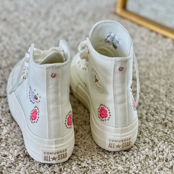 Chuck Taylor All Star Lift Platform Gem Shine - White Converse - Picture 4 of 6